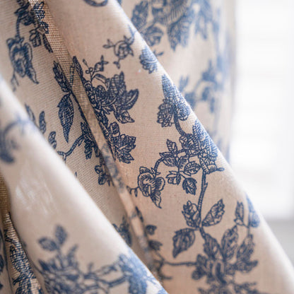Rynx | Cotton and linen printed kitchen curtain beige tassel small window semi-shadow bay window decoration