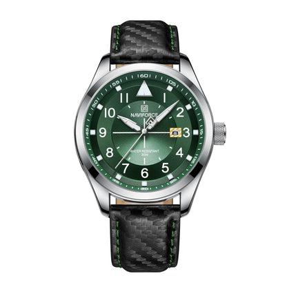 Rynx | Dial Leather Needle Buckle Alloy Weekly Calendar Glass