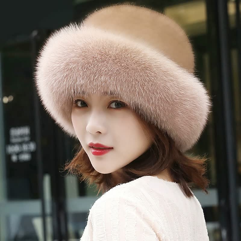 RYNX | Winter Fur Hat For Women Light Khaki One Size