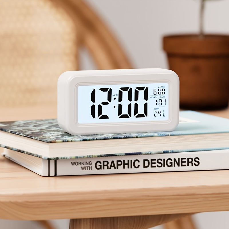 Rynx | Digital Alarm Clock with LCD Screen - Date and Temperature Display