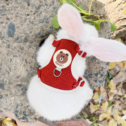 Rynx | Outdoor Rabbit & Guinea Pig Harness and Leash Set - Linen Pet Vest for Small Animals