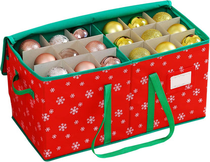 Rynx | Large Christmas ornament storage container box with zipper closure