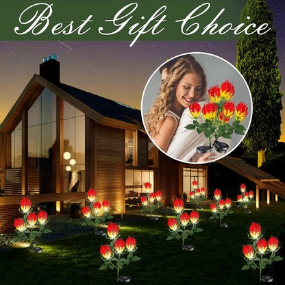 Rynx | Solhage Light, Latest Version Garland Lily Sunflower Light Outdoor Solar Powered Stake Decorative Lights for Garden, Pathway, Patio, Front Yard Outdoor Decoration
