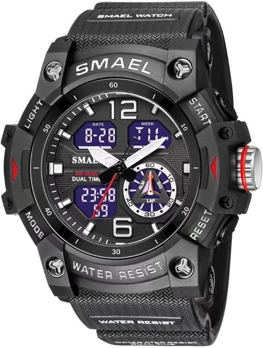 Rynx | Men's waterproof sports wristwatch with date and multifunction LED alarm stopwatch