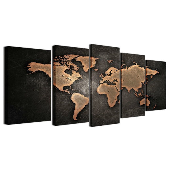 Rynx | 5 pieces world map oil painting