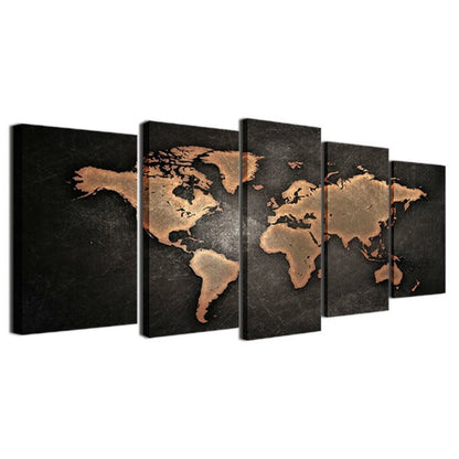 Rynx | 5 pieces world map oil painting
