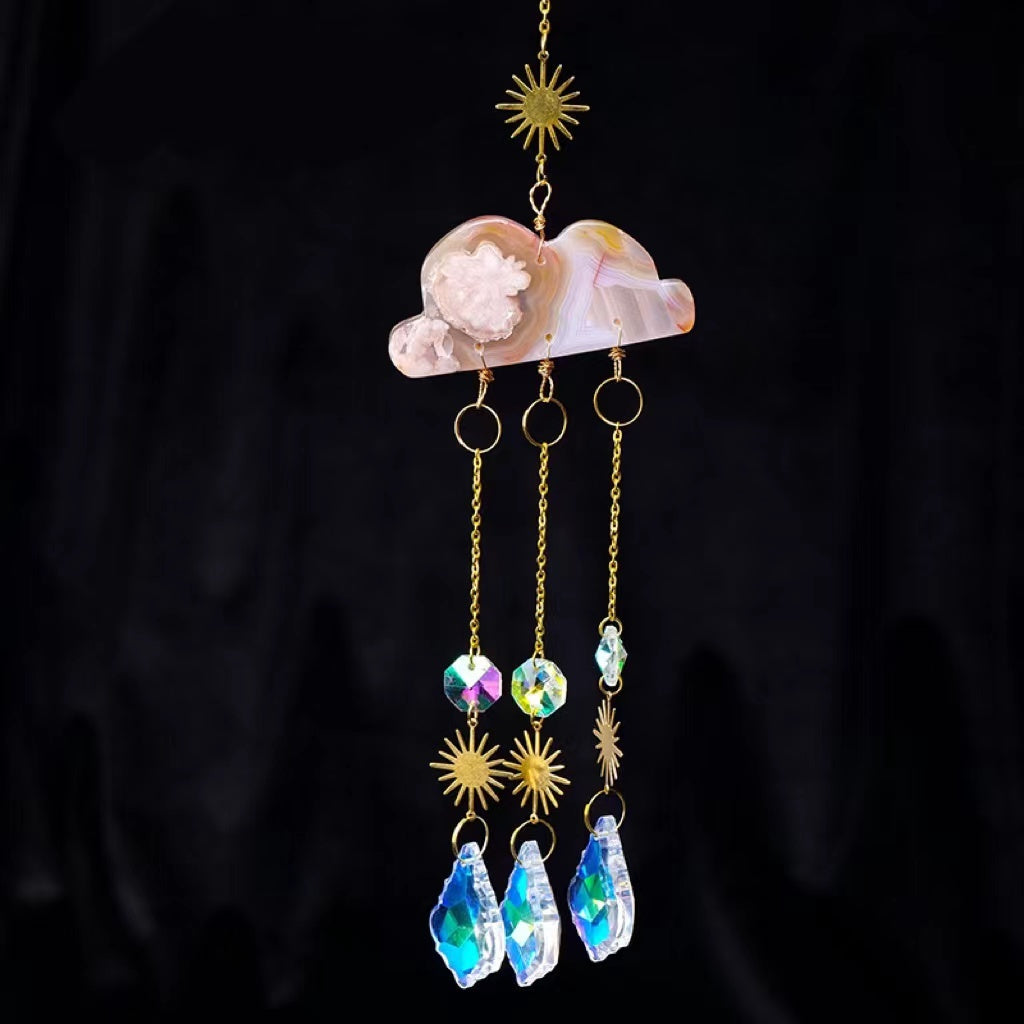 Rynx | Crystal Cloud Solar Collector Wind Chimes Christmas Pendant Hanging Chain