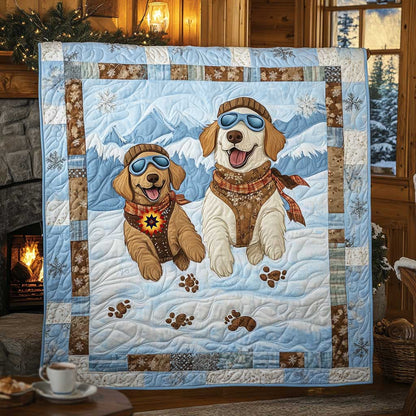 Rynx | Snow-covered Golden Retriever Blanket