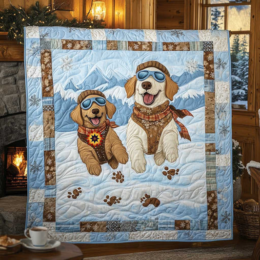 Rynx | Snow-covered Golden Retriever Blanket