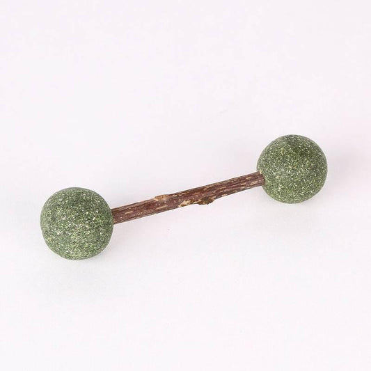 Rynx | Catnip Dumbbell Toy for Cats – Wooden Nibbling Pet Toy