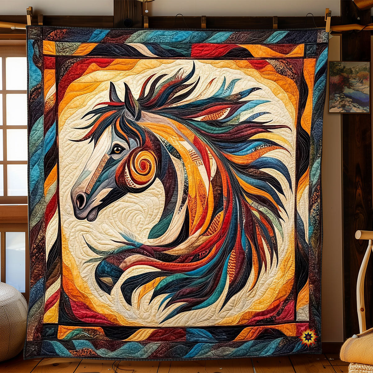 Rynx | Horse Native American Patchwork Blanket