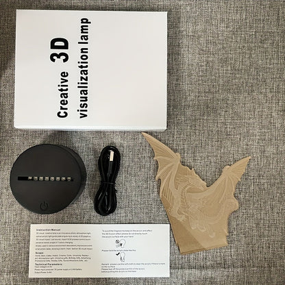 Rynx | DinoLight - 3D Dinosaur Night Light with Touch Control, RGB Light