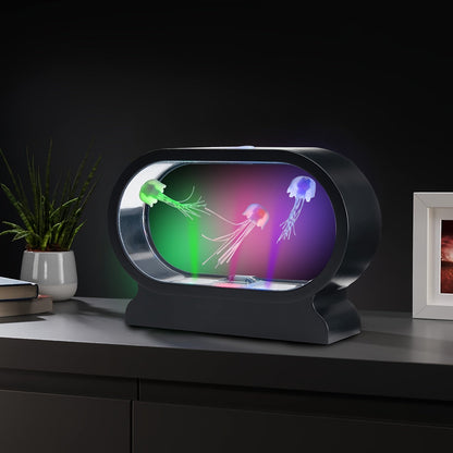 Rynx | LumiJelly - LED Jellyfish Table Lamp, 3-Color Simulated Aquarium Night Light, Battery-Powered, Decorative Light