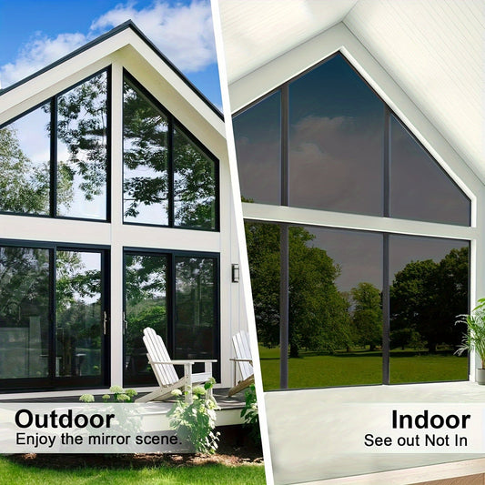 Rynx | Classic One Way Privacy Window Film - 3mil PVC, Peel and Stick Sun Blocking Reflective Mirror Film with Anti-UV - Daytime Privacy for Home and Office