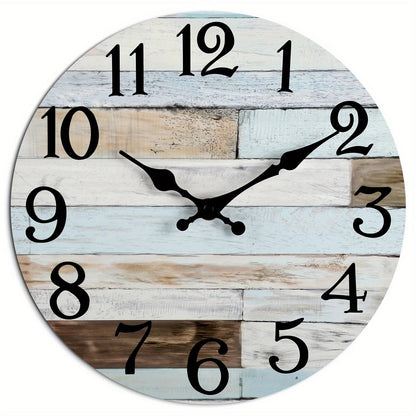 Rynx | Nautical Wall Clock - Silent Round Clock, Blue Theme for Outdoor and Indoor