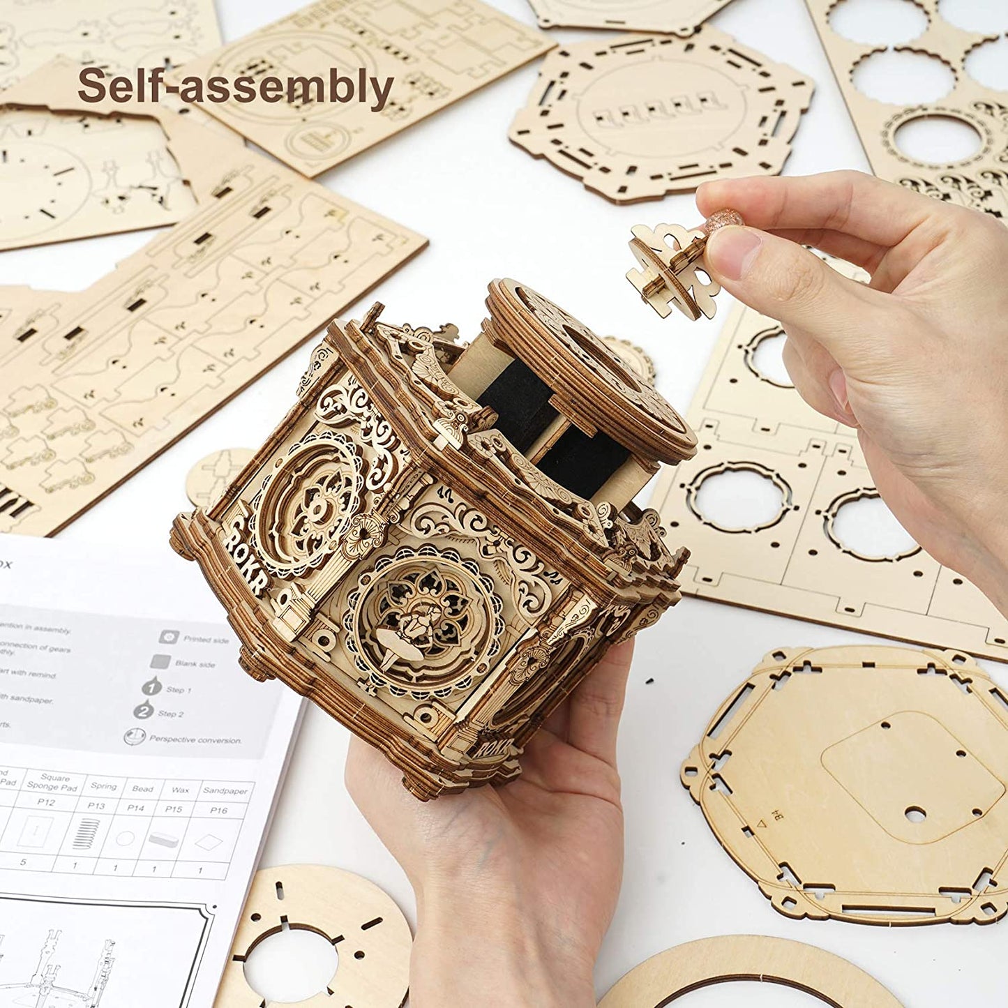 Rynx | DIY Mechanical Music Box Kit 3D Wooden Puzzle Box