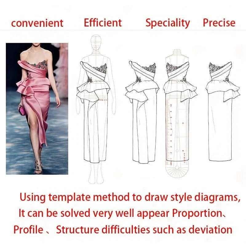 Rynx | Fashion Designer's Acrylic Sketch Line - Ultimate Guide for Human Figures and Clothing Designs