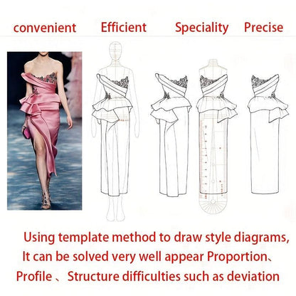 Rynx | Fashion Designer's Acrylic Sketch Line - Ultimate Guide for Human Figures and Clothing Designs