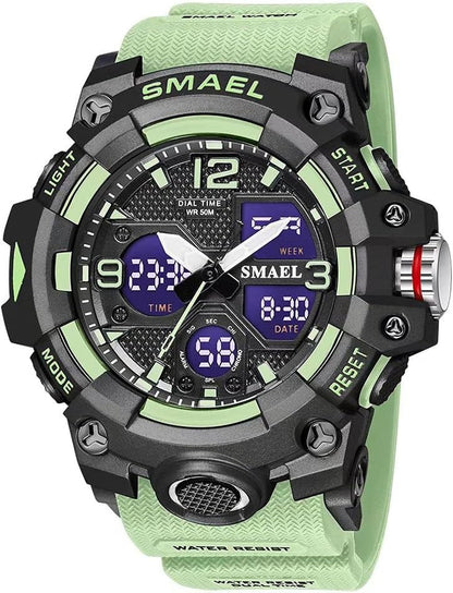 Rynx | Men's waterproof sports wristwatch with date and multifunction LED alarm stopwatch