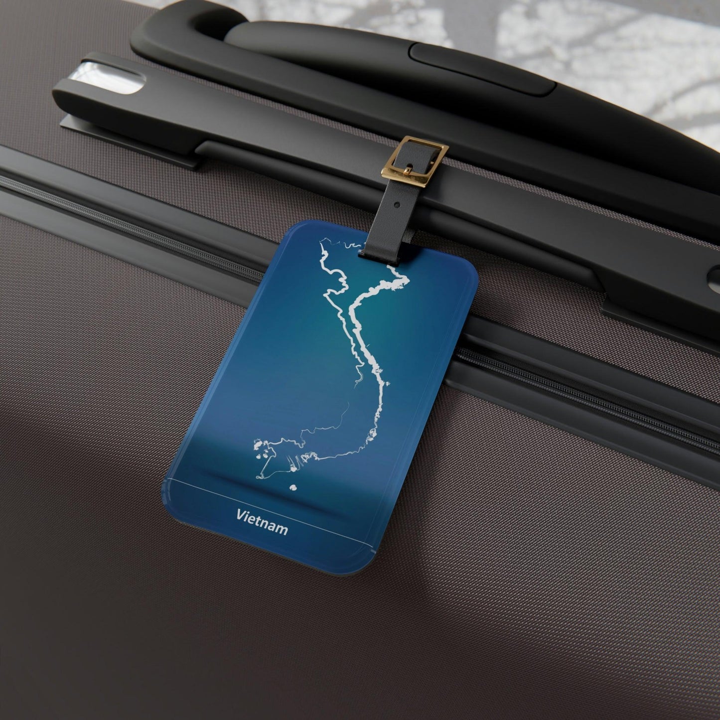 Rynx | Stylish Acrylic Luggage Tag Set with Custom Leather Strap for Travel Enthusiasts