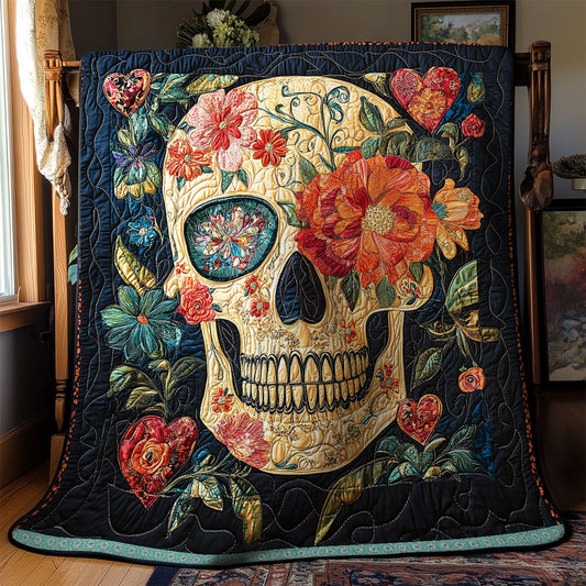 Rynx | Skull Flower Quilted Blanket