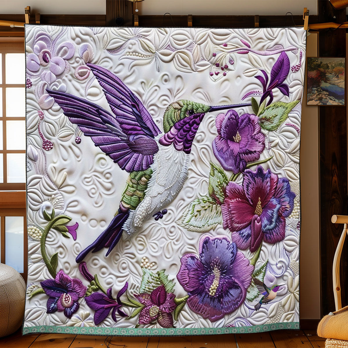 Rynx | Purple Hummingbird Quilt
