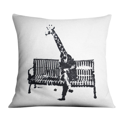 Rynx | Banksy Giraffe on a Bank Cushion