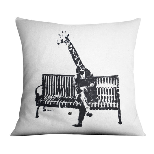 Rynx | Banksy Giraffe on a Bank Cushion