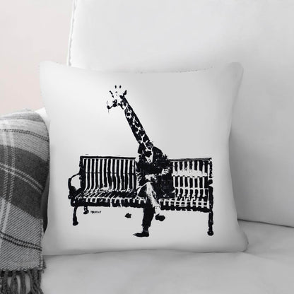 Rynx | Banksy Giraffe on a Bank Cushion