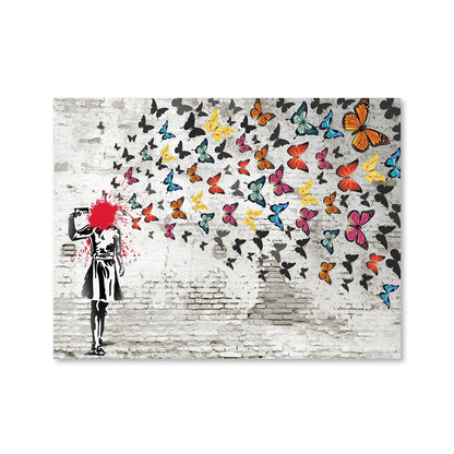 Rynx | Banksy Girl Shooting Butterflies Canvas