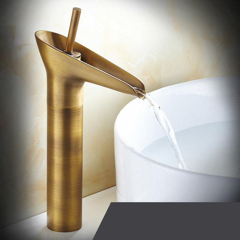 RYNX | Antique Waterfall Bathroom Sink Faucet