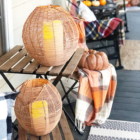 Rynx | Natural Rattan Lantern, Choose Your Size