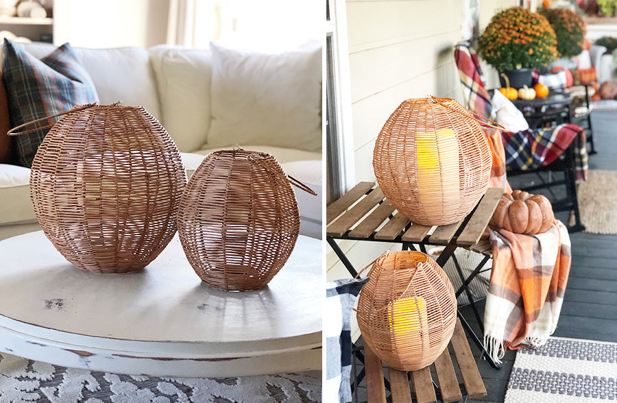 Rynx | Natural Rattan Lantern, Choose Your Size