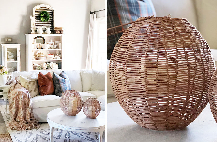 Rynx | Natural Rattan Lantern, Choose Your Size