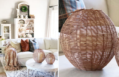 Rynx | Natural Rattan Lantern, Choose Your Size
