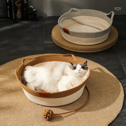 Rynx | Handwoven cotton rope bed for cat - CozyNest