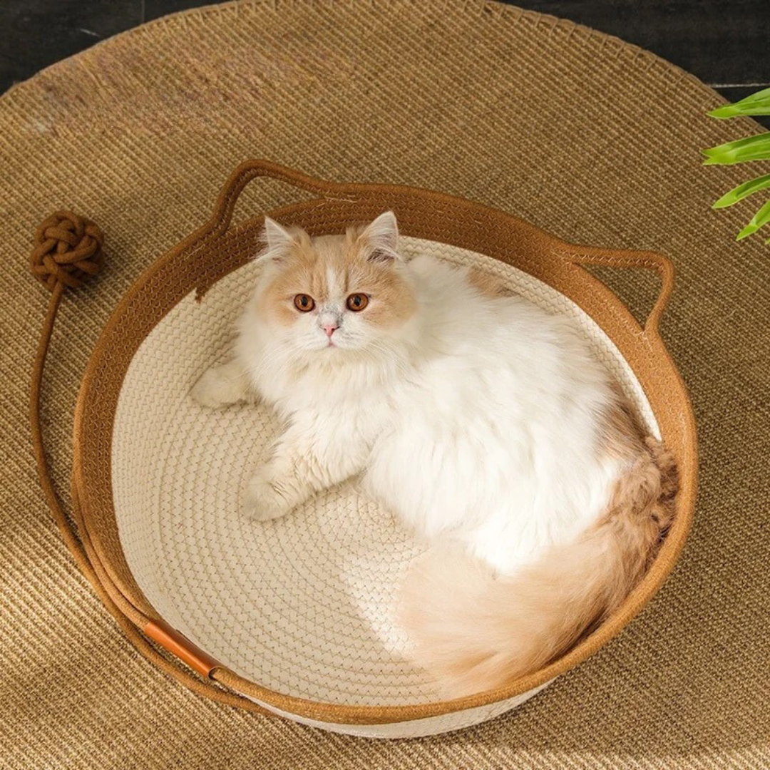 Rynx | Handwoven cotton rope bed for cat - CozyNest