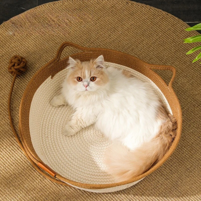 Rynx | Handwoven cotton rope bed for cat - CozyNest