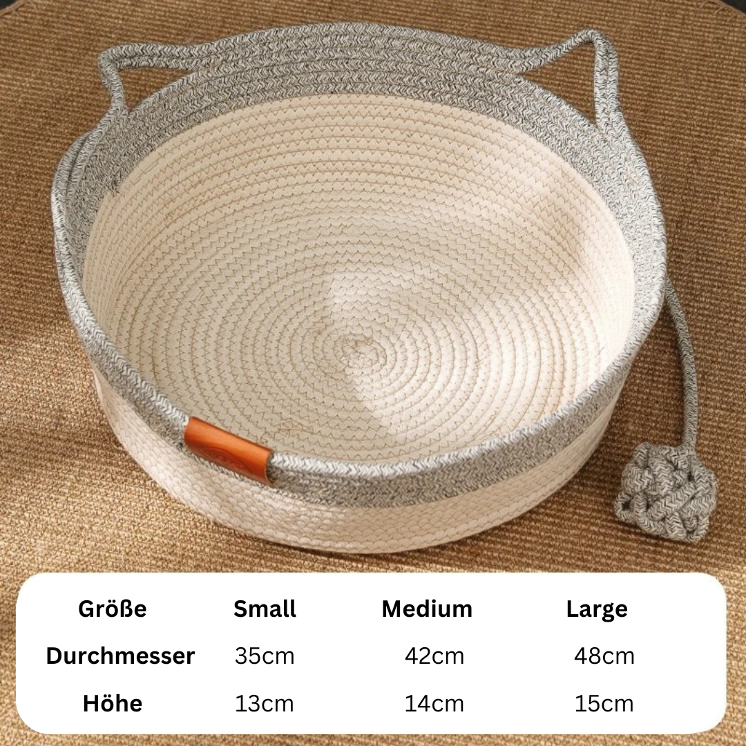 Rynx | Handwoven cotton rope bed for cat - CozyNest