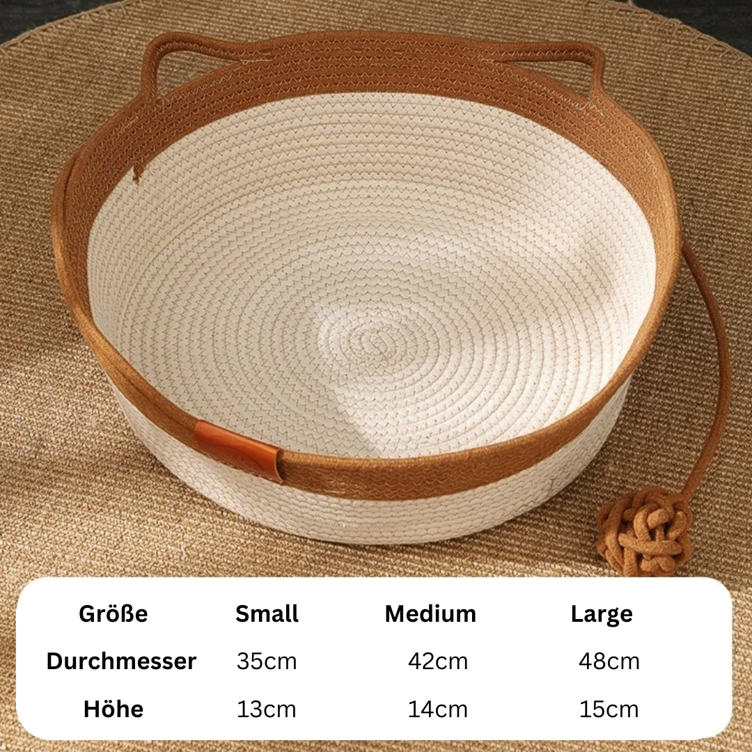 Rynx | Handwoven cotton rope bed for cat - CozyNest