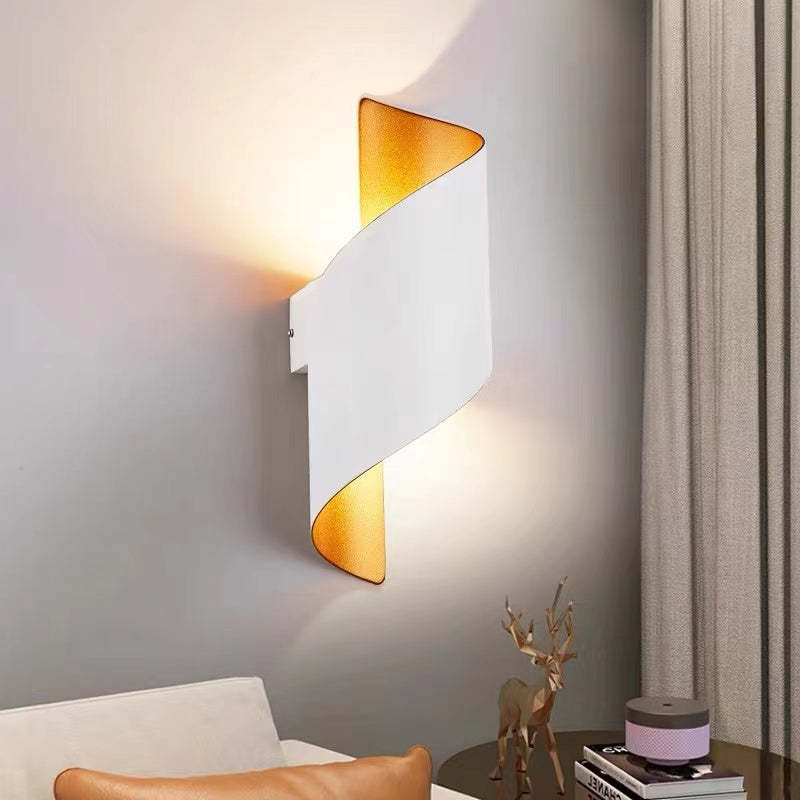 Rynx | Orr Modern LED Wall Lamp, Spiral, Indoor, White/Black, Metal