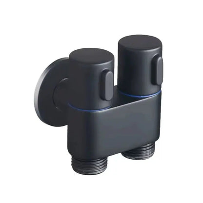 Rynx | Double control valve made of brass – Water supply with matte black finish