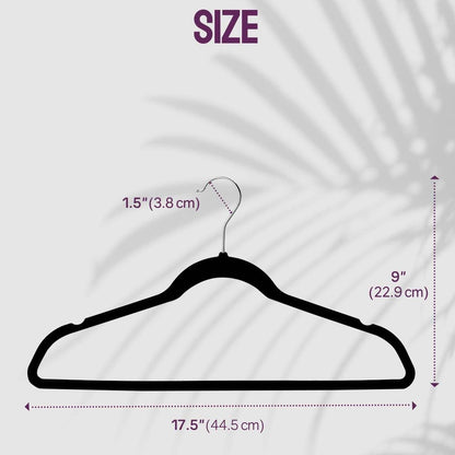Rynx | 20/30/60 Pack Velvet Hangers - Premium Non-Slip Felt Hangers with Sturdy Black/White Finish - Heavy Duty Coat and Suit Hangers with Space-Saving 360° Rotating Rose Gold/Galvanized Metal Hook