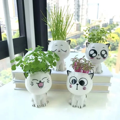 Rynx | Cute Mini Cat-Shaped Ceramic Planter Pot