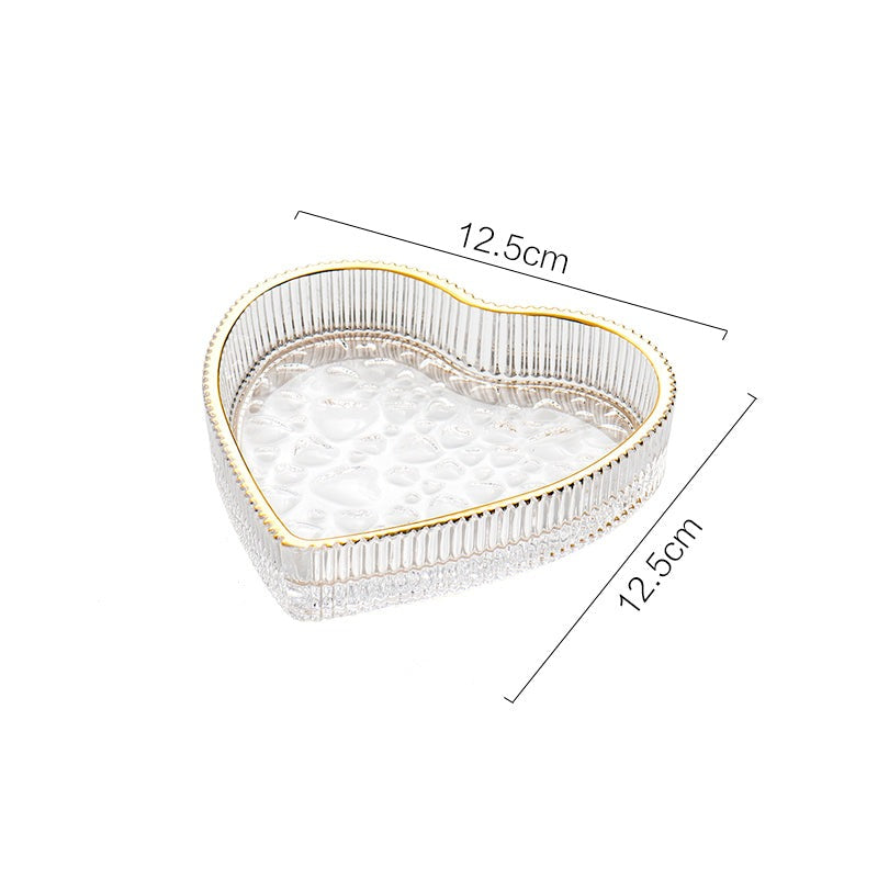 Rynx | Nordic Phnom Penh heart-shaped glass plate dessert plate fruit plate aromatherapy tray storage plate jewelry plate plate