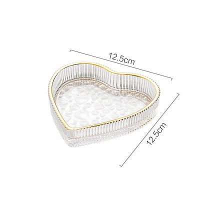 Rynx | Nordic Phnom Penh heart-shaped glass plate dessert plate fruit plate aromatherapy tray storage plate jewelry plate plate