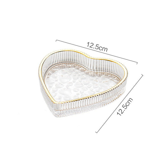 Rynx | Nordic Phnom Penh heart-shaped glass plate dessert plate fruit plate aromatherapy tray storage plate jewelry plate plate