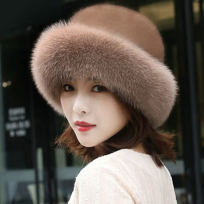 RYNX | Winter Fur Hat For Women Dark Khaki One Size