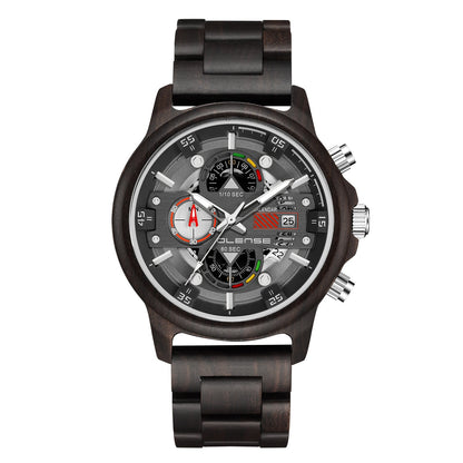 Rynx | Men's Wooden Watch Quartz Multifunctional Luminous