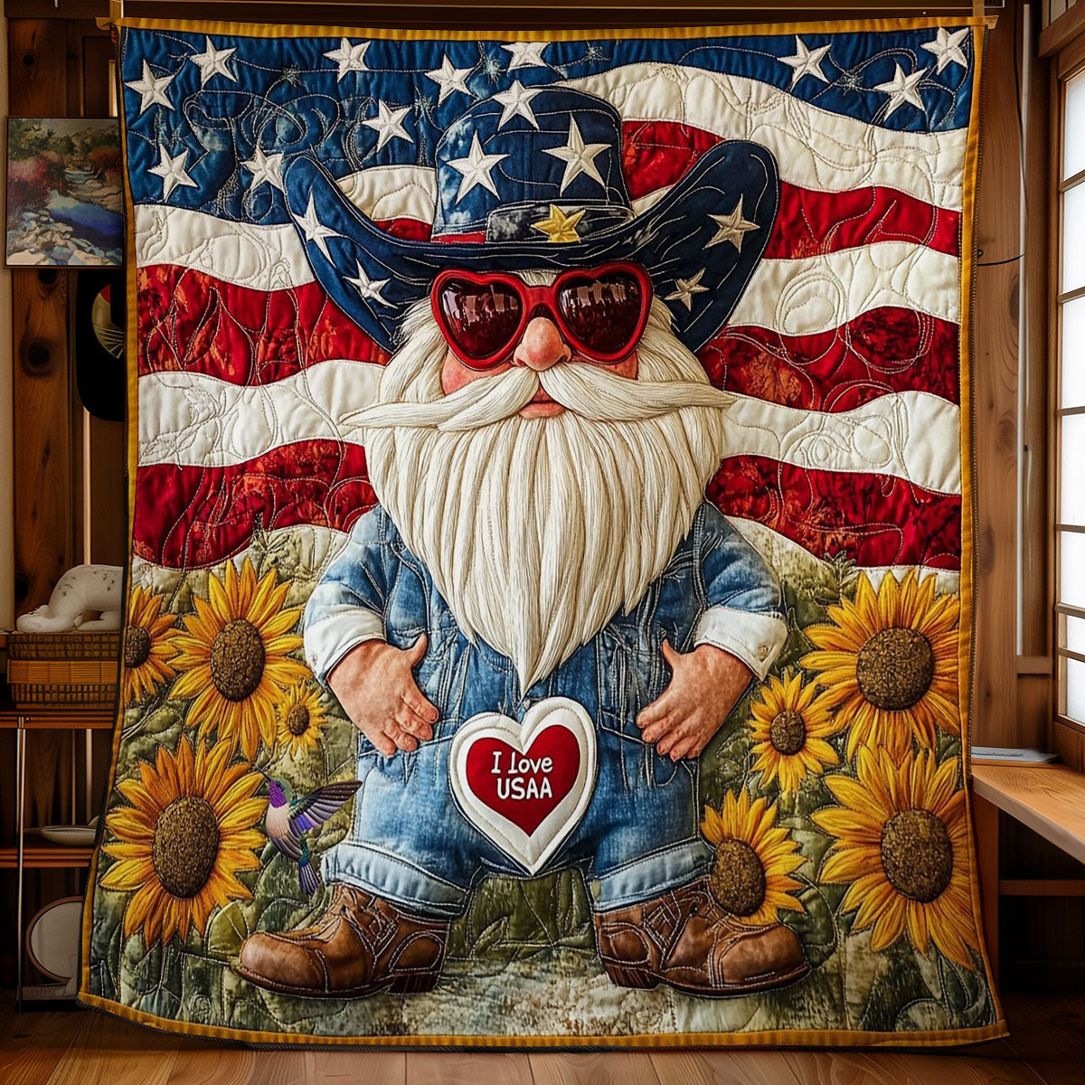 Rynx | Sunflower Cowboy Gnome Quilt
